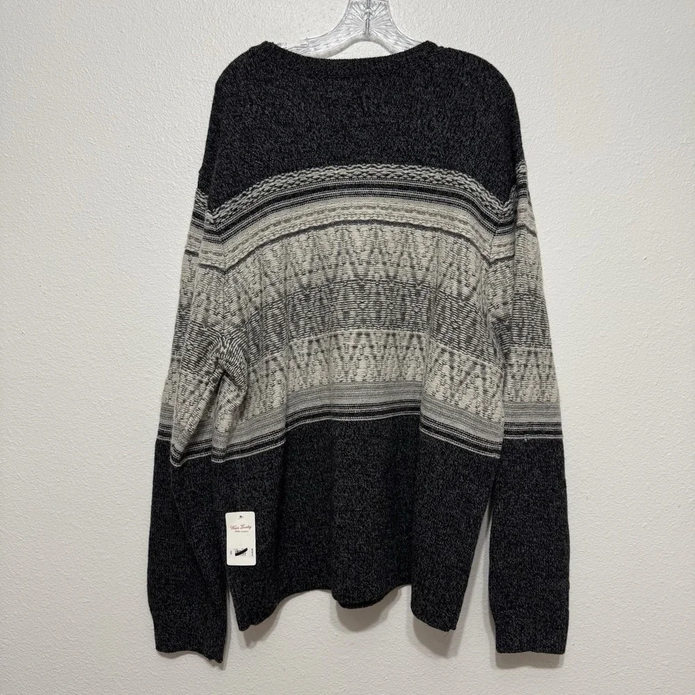 Lucky Brand Intarsia Men's Crew‎ Neck Sweater 2XL Nylon Wool Alpaca